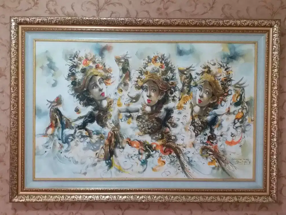 Lukisan Bali Oleg Tamulilingan 110 x 160cm - cat minyak by Asmara Made