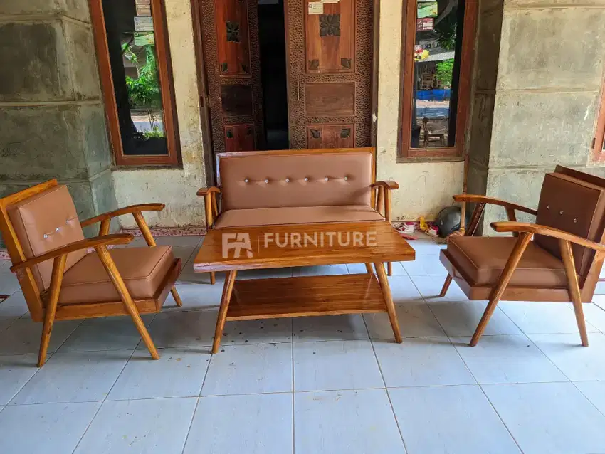 Kursi tamu jengki retro minimalis jati