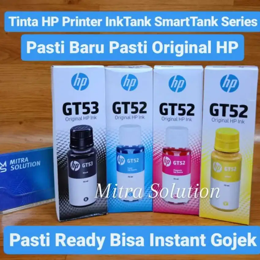 Tinta HP Gt52 dan GT53 Black per 1 Botol Original Baru Segel