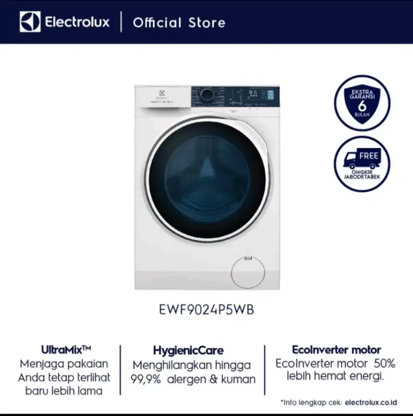 PROMO MESIN CUCI ELECTROLUX FRONTLOADING EWF9024P5WB 9KG