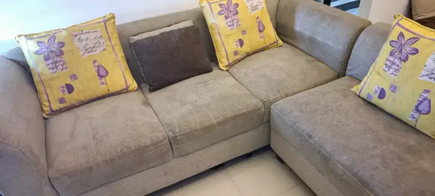 Dijual Sofa L murah Depok bonus bantal gede dan kecil