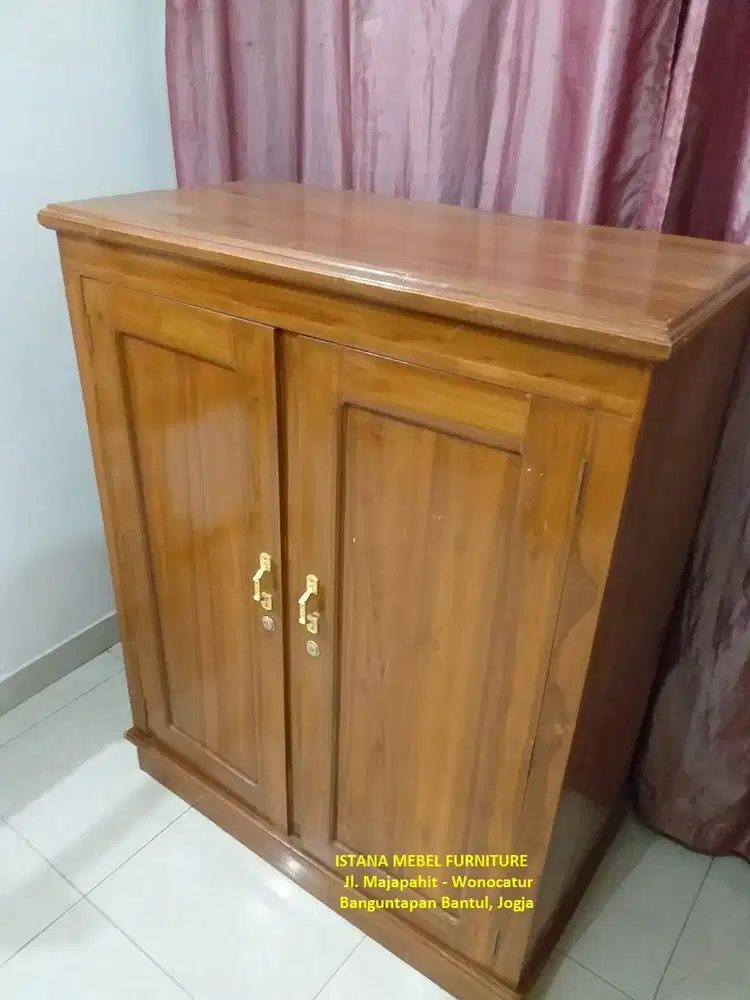 Almari Lemari Hanger Gantung Baju Pakaian Anak 2 Pintu Kayu Jati (dpk)