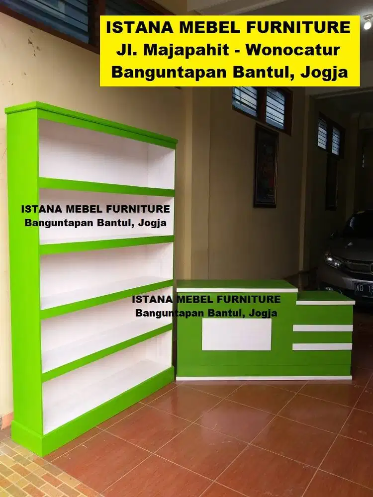 Set Paket Meja Kasir Lemari Almari Rak Londry Laundry Loundry Kayu #SD