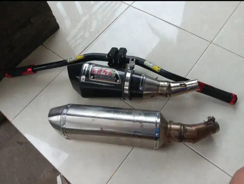 JUAL PAKET 2 KNALPOT + Stang protaper untuk ninja 250