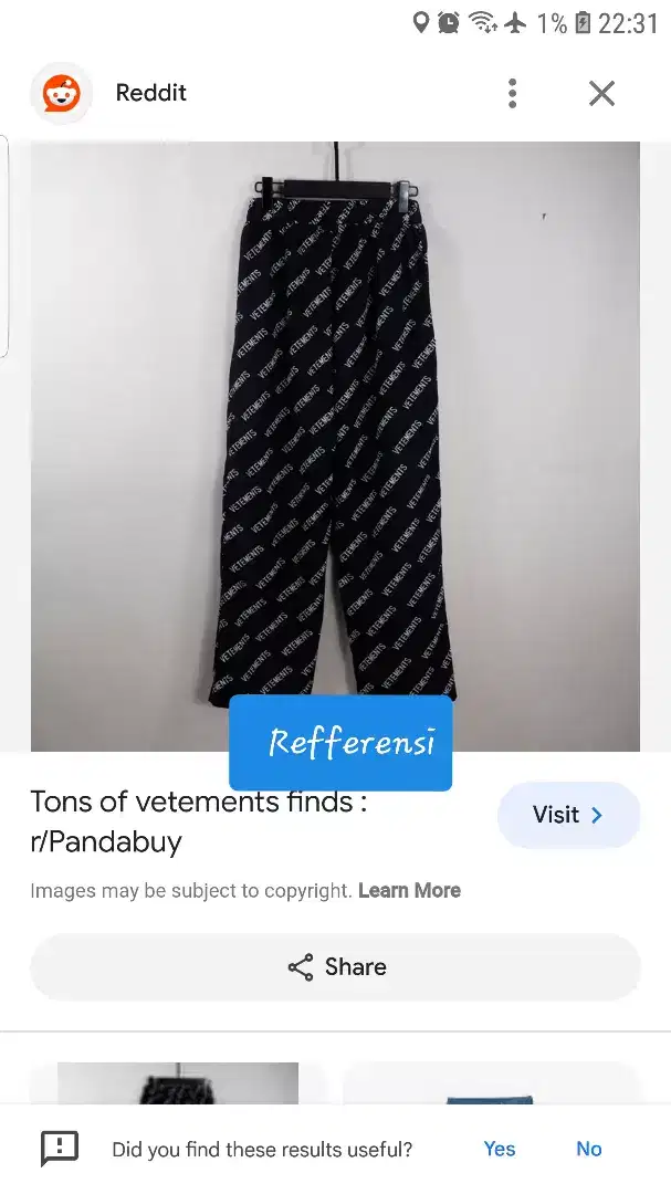 vetement monogram long pants