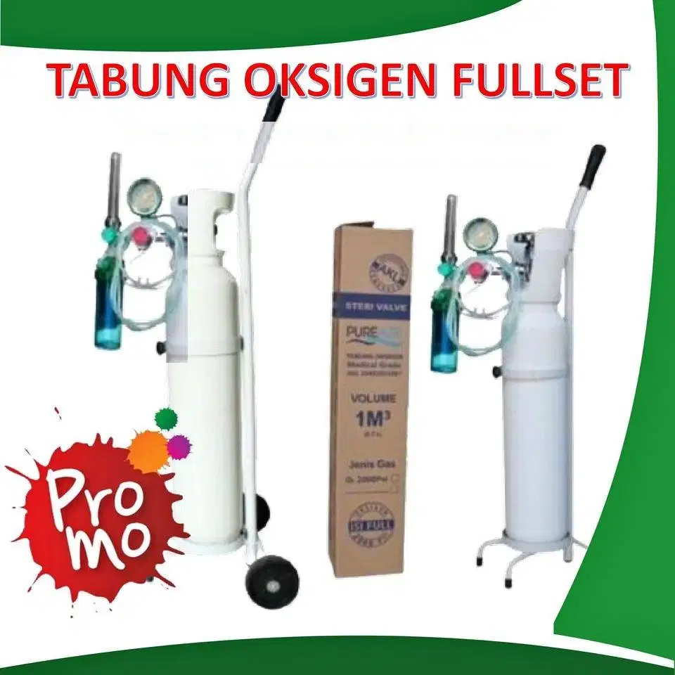tabung oksigen+isi, regulator troli