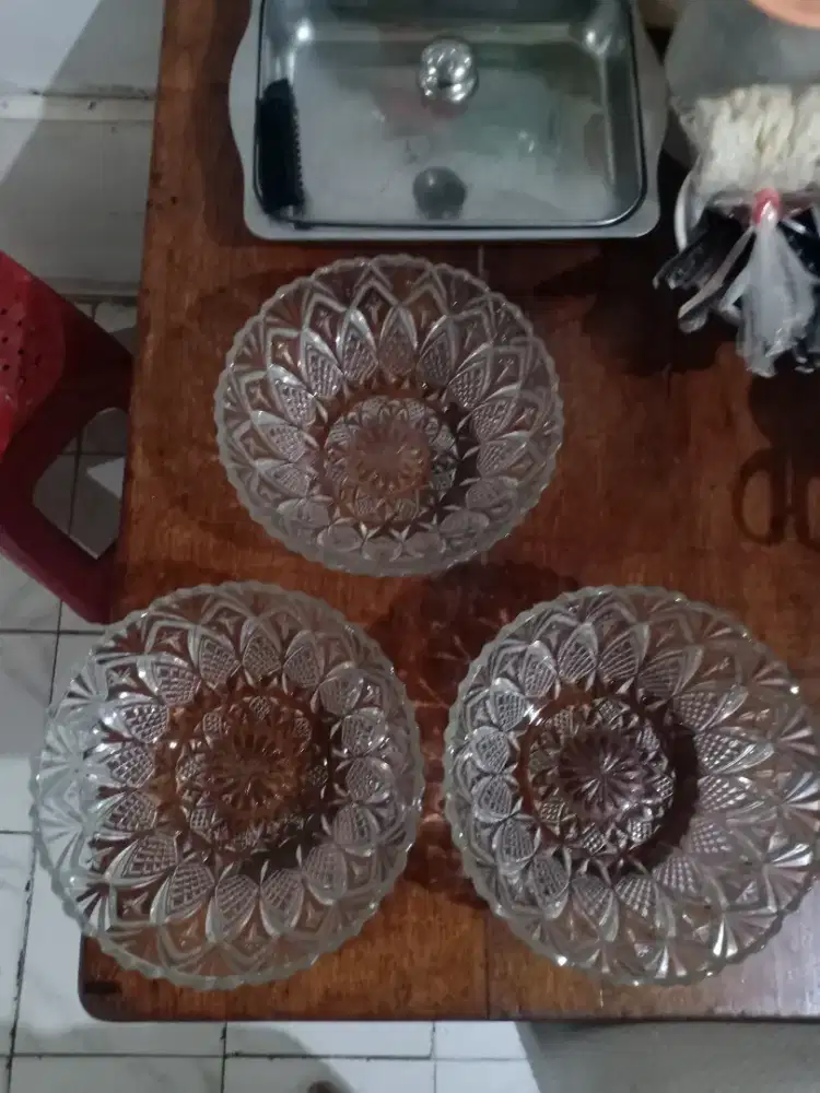 Bowl kaca bermotif  Bagus mulus serbaguna Alat alat Catering