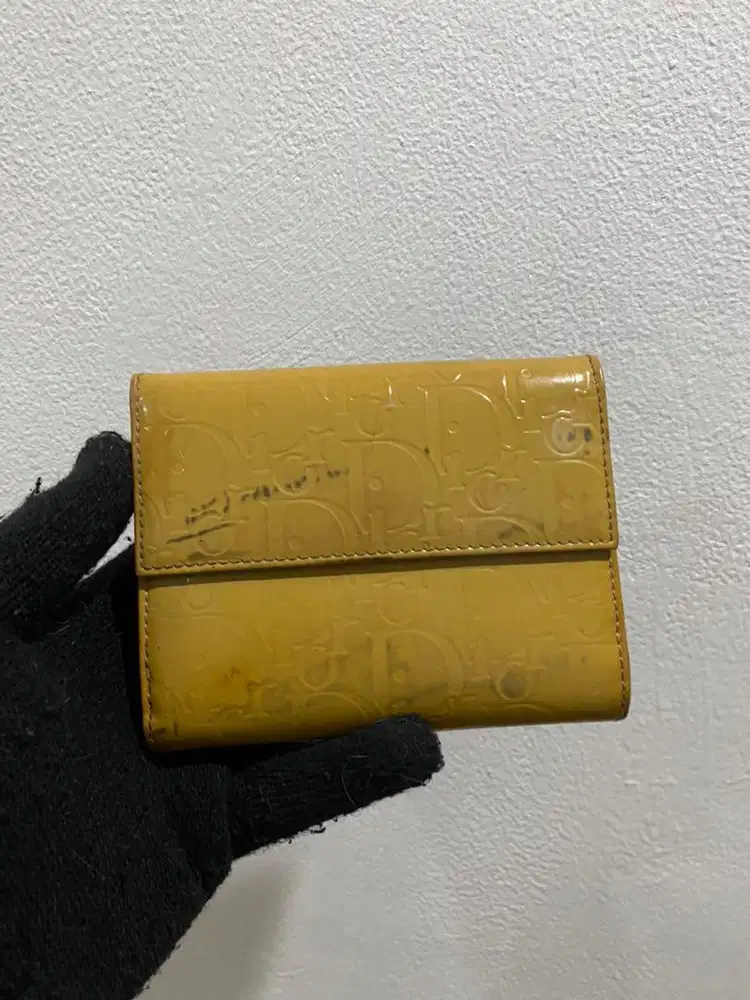 Dompet wanita DIOR enamel compact leather authentic (SALE)