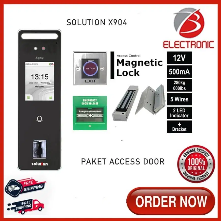 PAKET ACCESS PINTU ABSENSI WAJAH SLIM PLUS PEMASANGAN