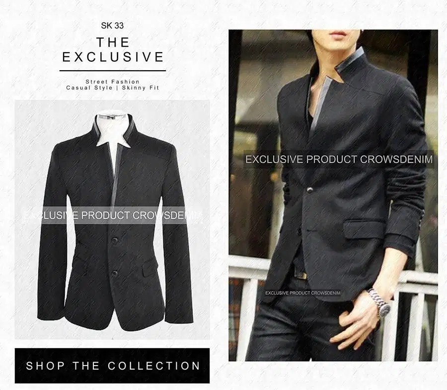BLAZER MAN HITAM KOREAN STLE