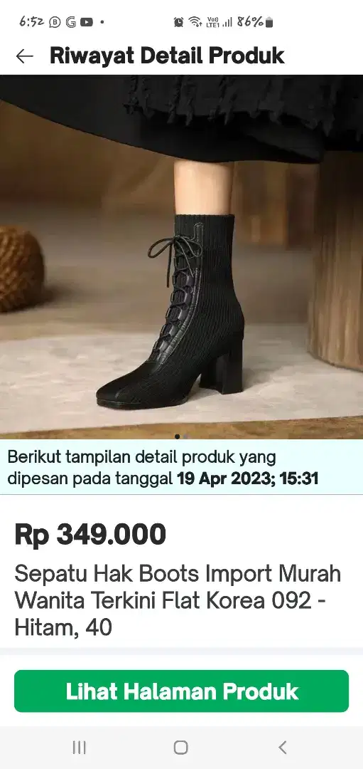 Sepatu boots korea wanita