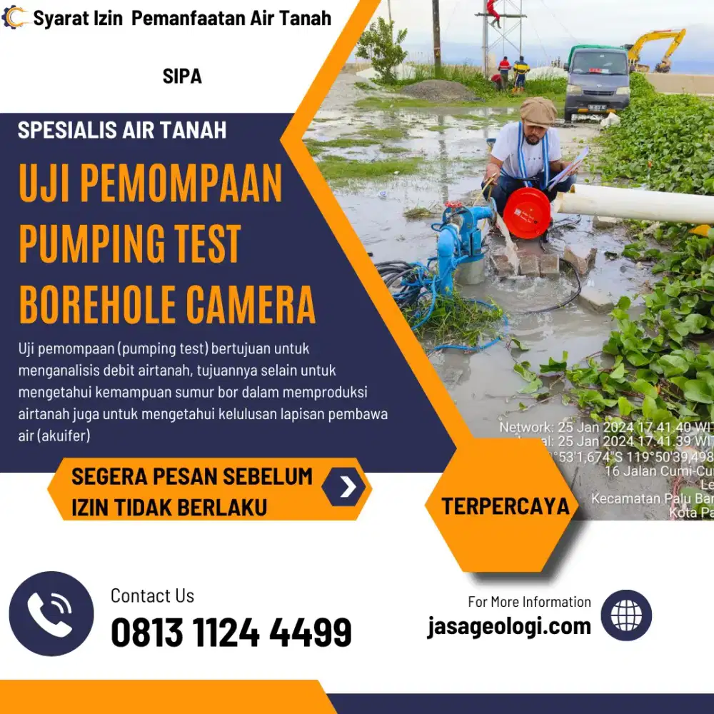 Syarat Perizinan Air Tanah Pumping Test dan Borehole Camera