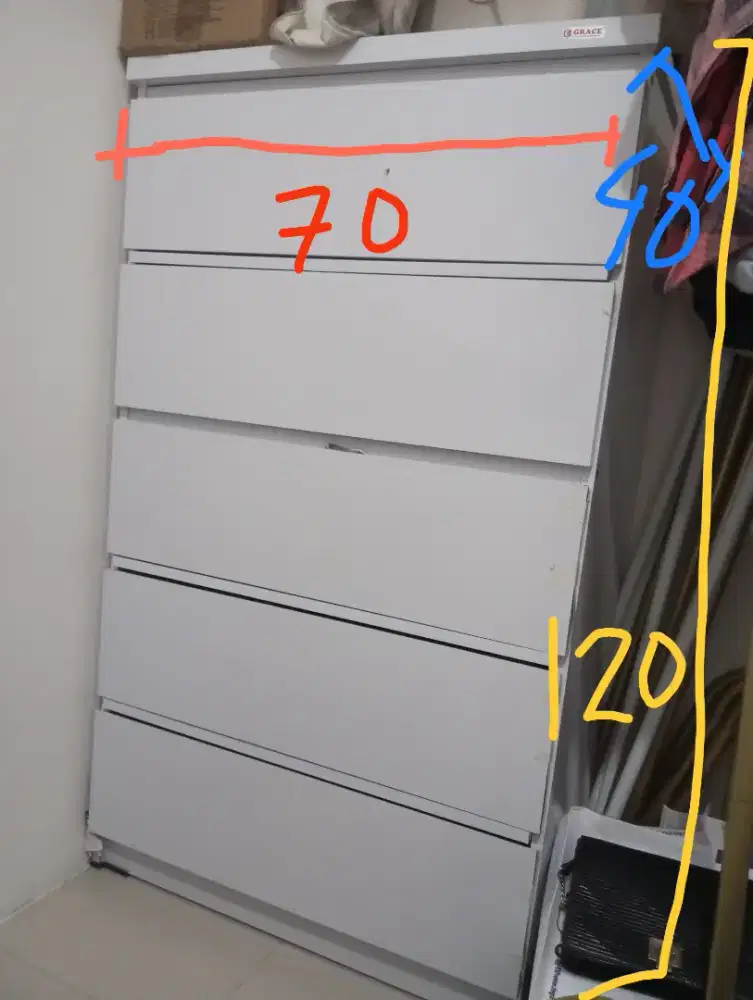 Lemari 5 Tingkat Drawer Minimalis Besar
