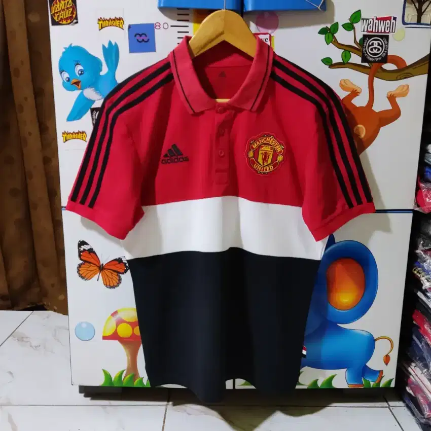 Kaos polo shirt Football Manchester United Tree Tone colour original