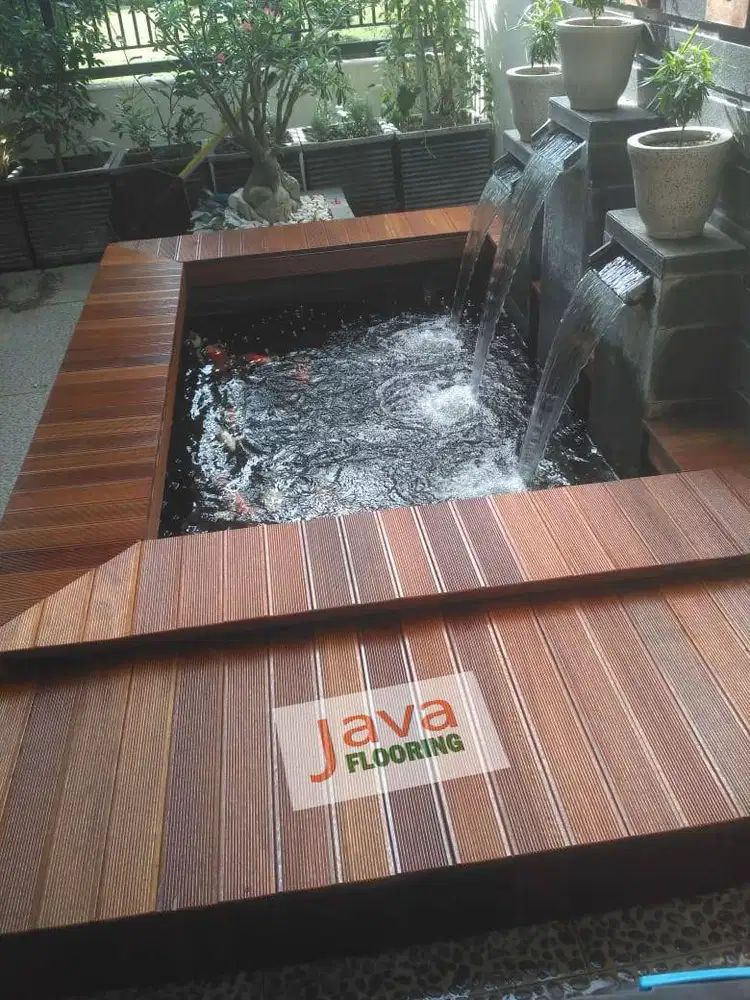 Parket Decking Pinggiran Kolam Ikan / Penutup Filter