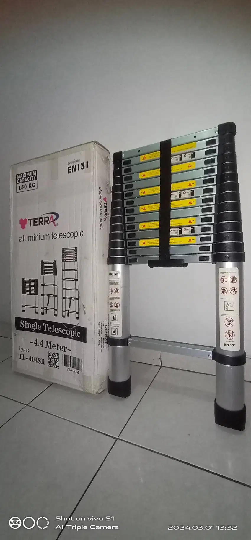 Tangga teleskopik single 4,4mtr