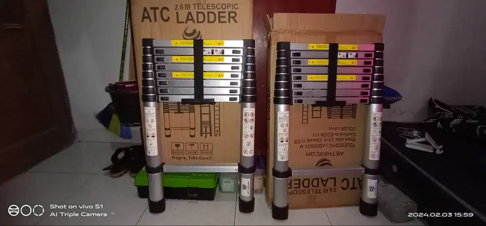 Tangga teleskopik Single ukuran 2,6mtr