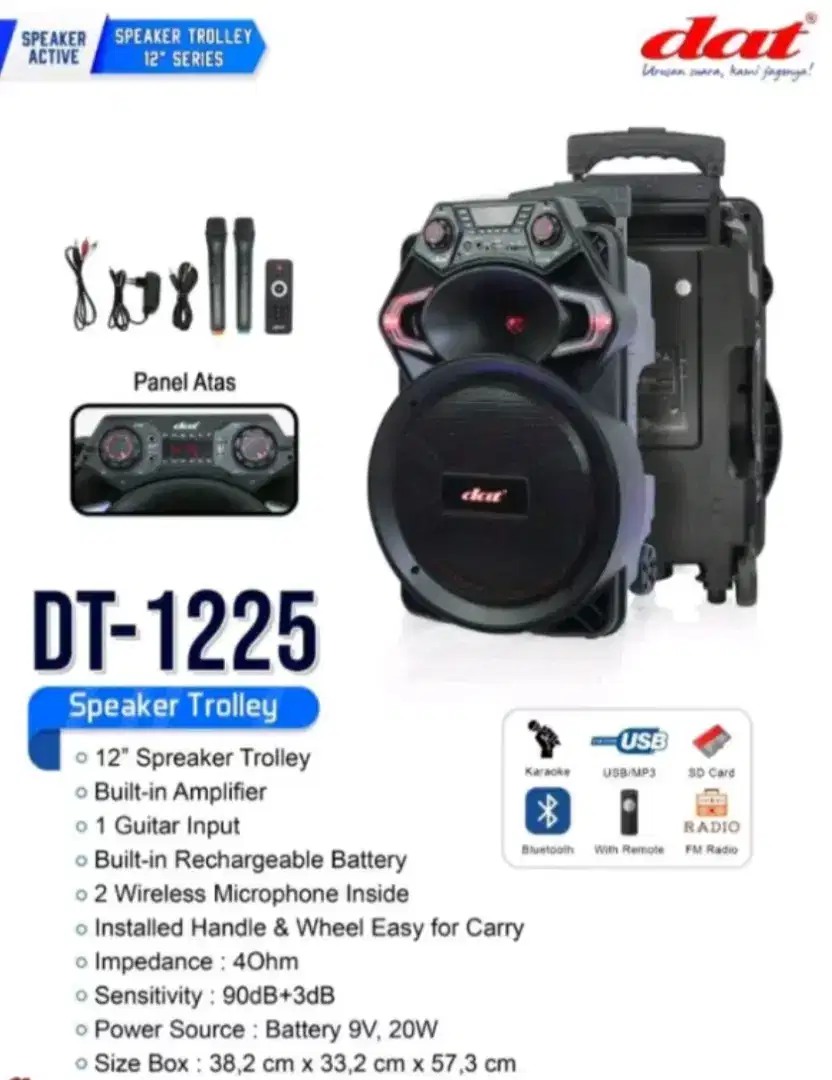 Speaker Portable DAT 15 inch DT-1225