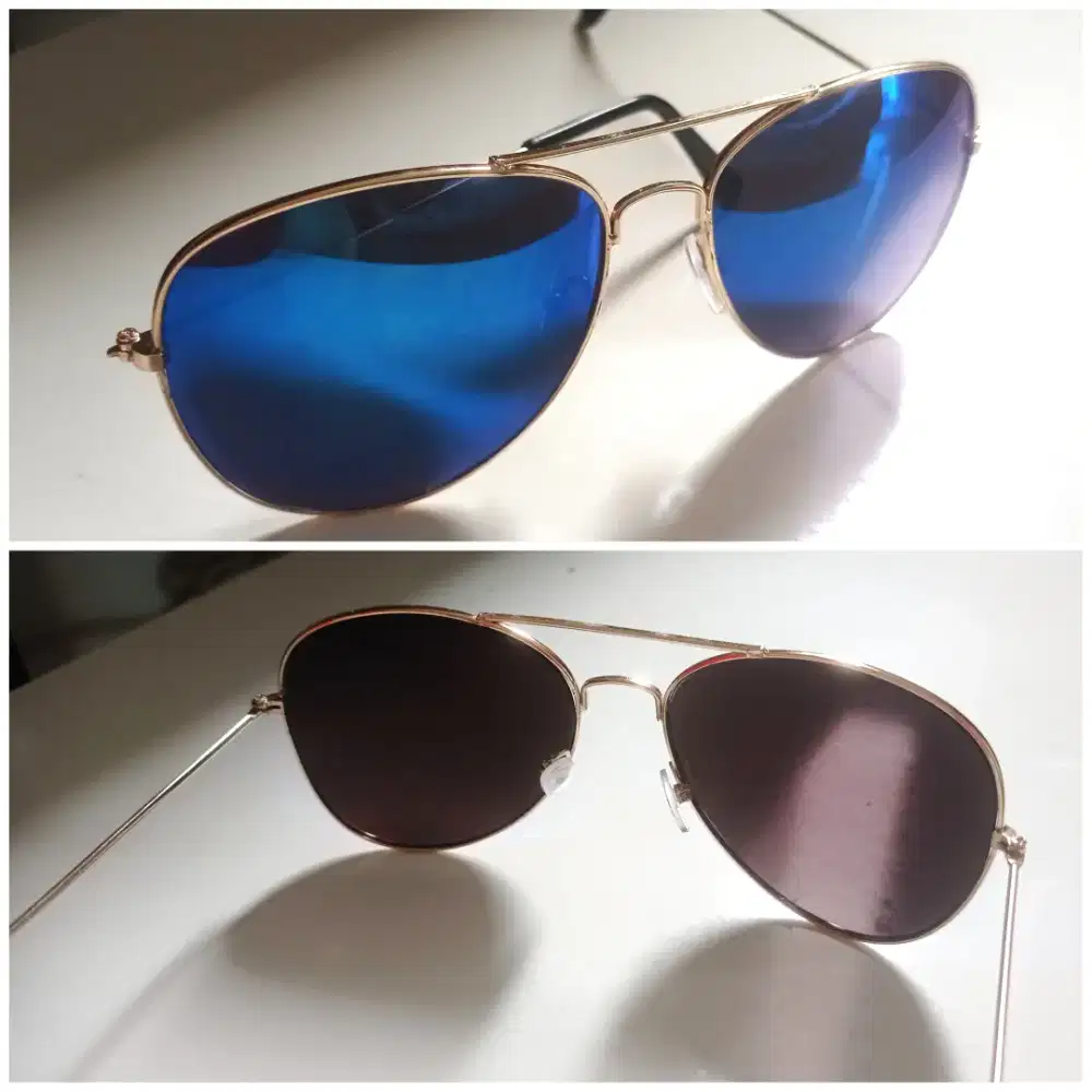 Kacamata Aviator Gold Blue