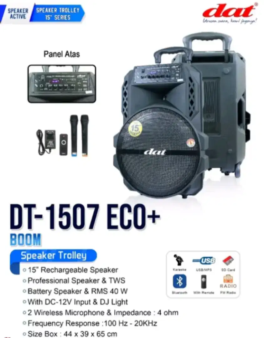 Speaker Portable DAT 15 inch DT-1507