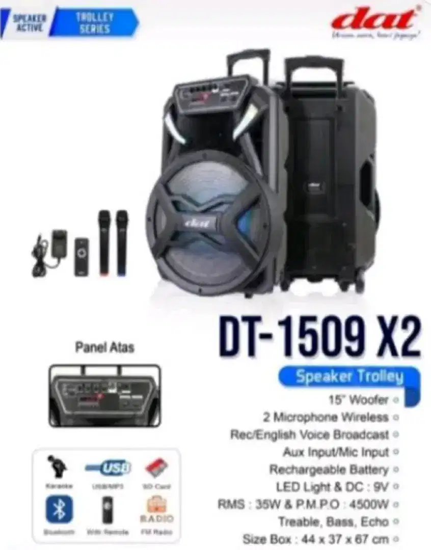 Speaker Portable DAT 15 inch DT-1509X2