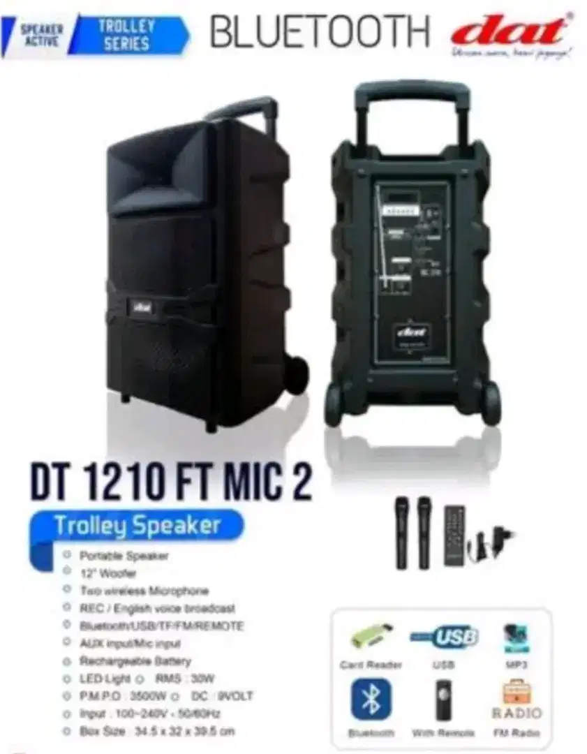 Speaker Portable DAT 12 inch DT-1210FT