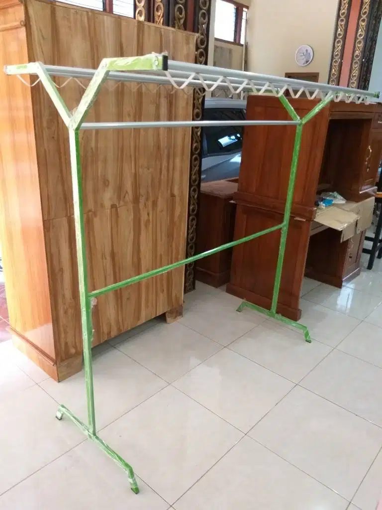 Jemuran Gawangan Hanger Baju Pakaian Handuk Berdiri Standing Besi #SD
