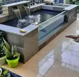 Kolam koi dan taman