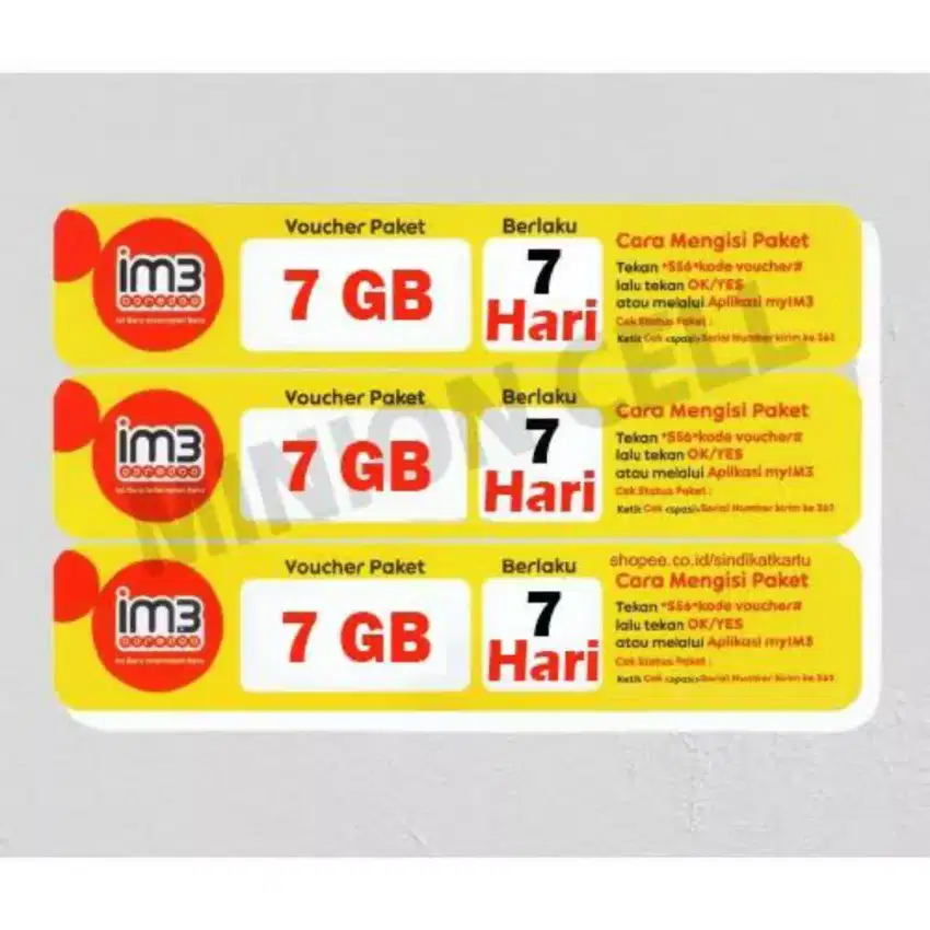 Voucher Kuota Data Indosat 7GB 7hari (Jabodetabek & Sukabumi)