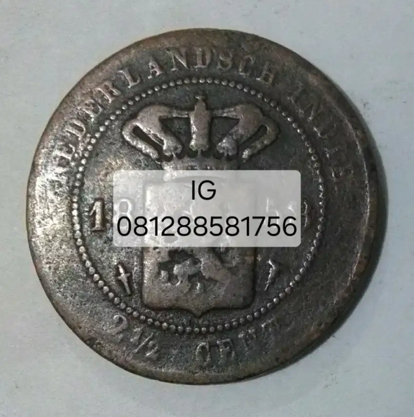 Uang Koin 2 1/2 Cent (NEDERLANDCSH INDIE).1858