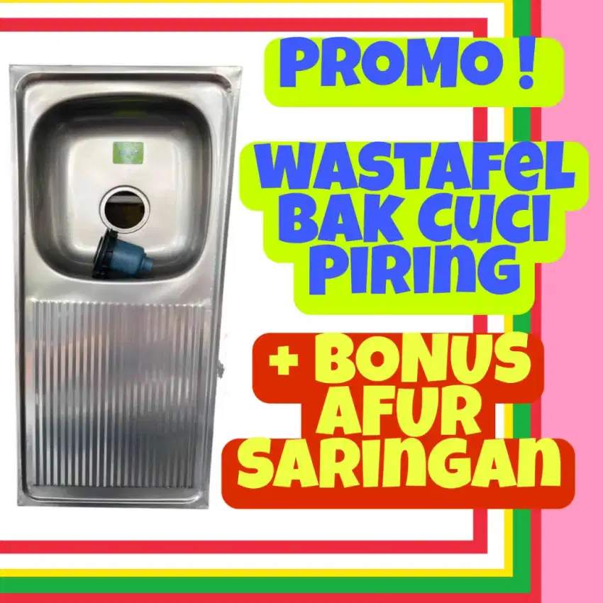 Wastafel bak cuci piring ~ Stainless + BONUS FILTER SARINGAN