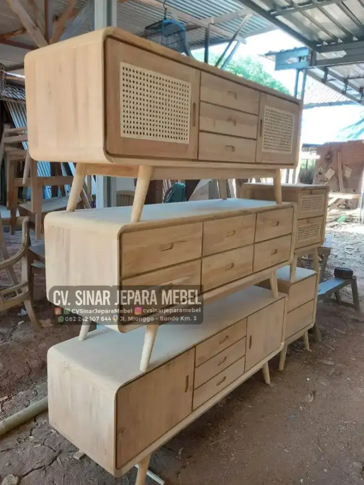 Buffet tv nakas retro minimalis