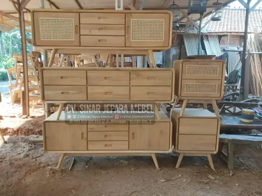 Buffet tv nakas retro minimalis