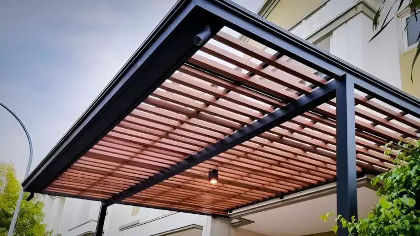 KANOPI SEMARANG ATAP TRANSPARAN SOLARFLAT KACA ALDERON BAJA RINGAN