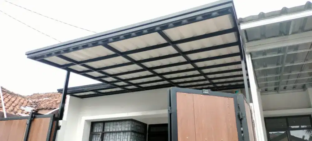 Kanopi rangka besi hollo galvanis