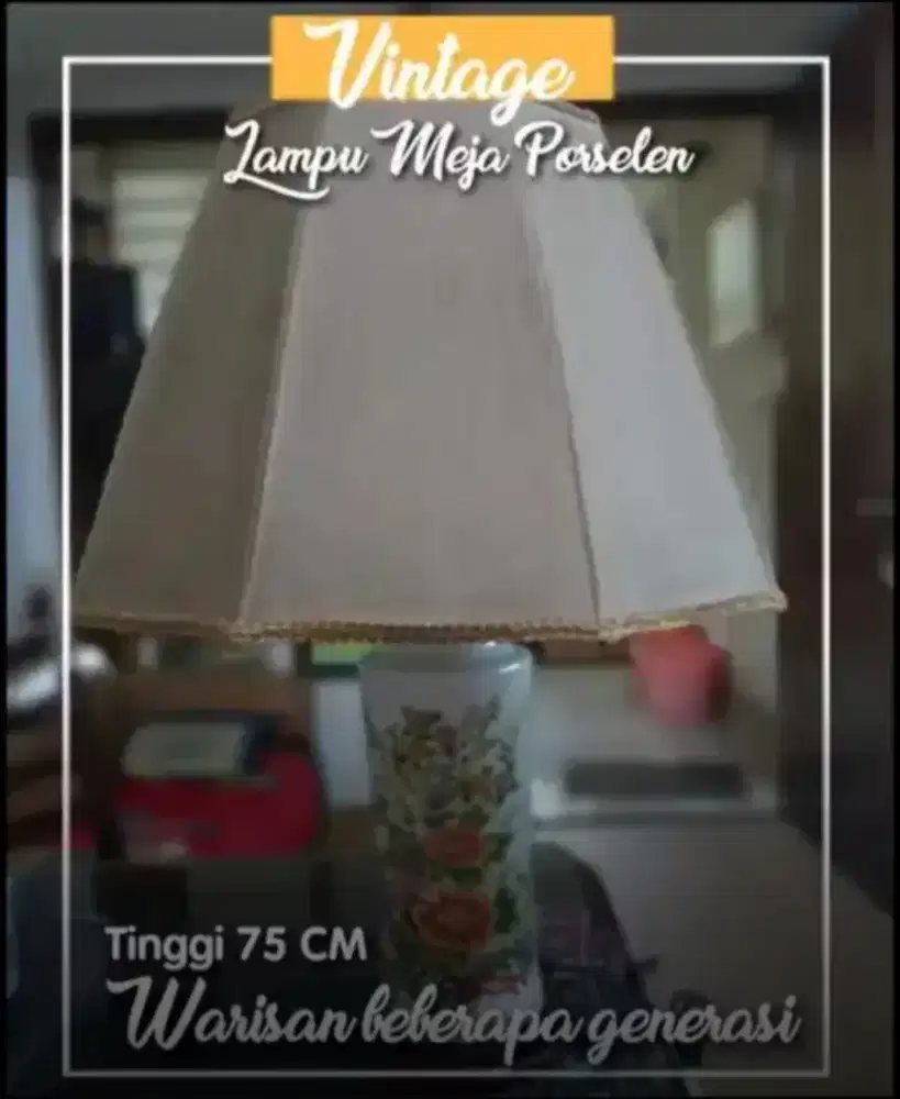 Lampu meja keramik antik porselen tinggi 75CM