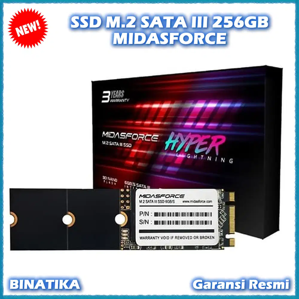 SSD 256GB MIDASFORCE M.2 SATA III HYPER LIGHTNING SSD 256GB M2 SATA3