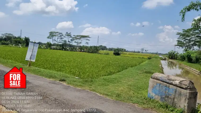 Promo !! Dijual sawah murah dekat RS Priscilla Maos