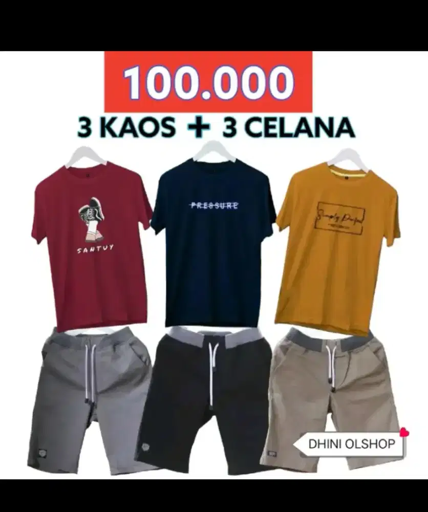 Setelan baju dan celana cowok