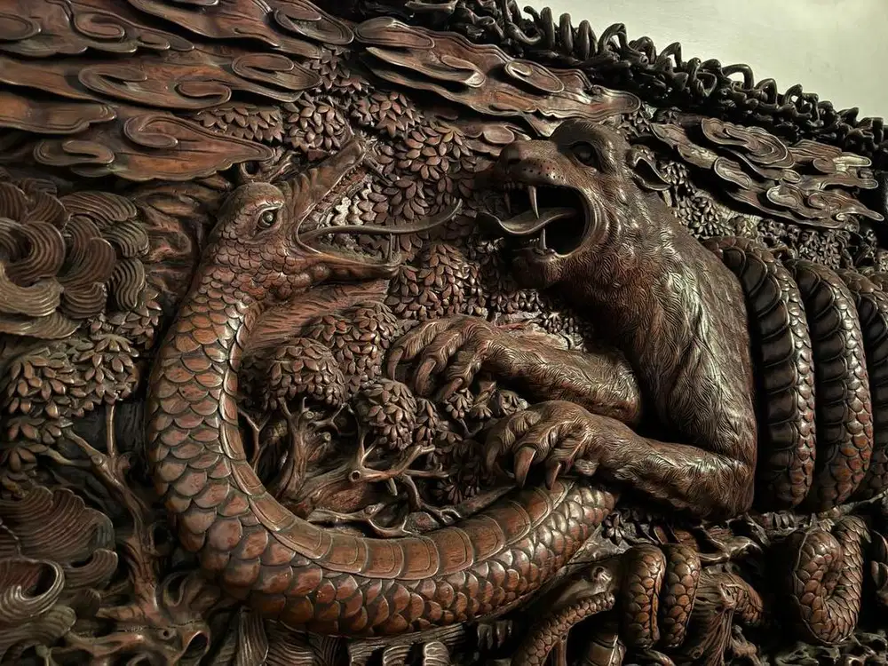 Ukiran Kayu Jati Asli