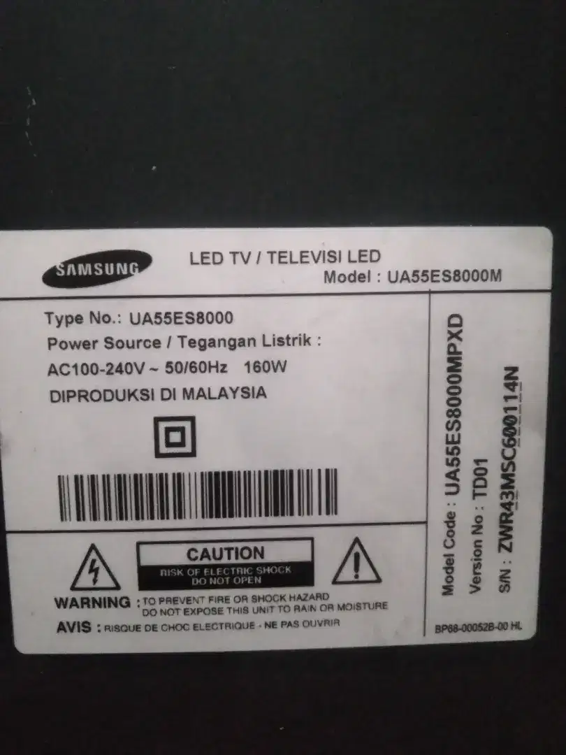 LED TV Samsung ua55es8000m