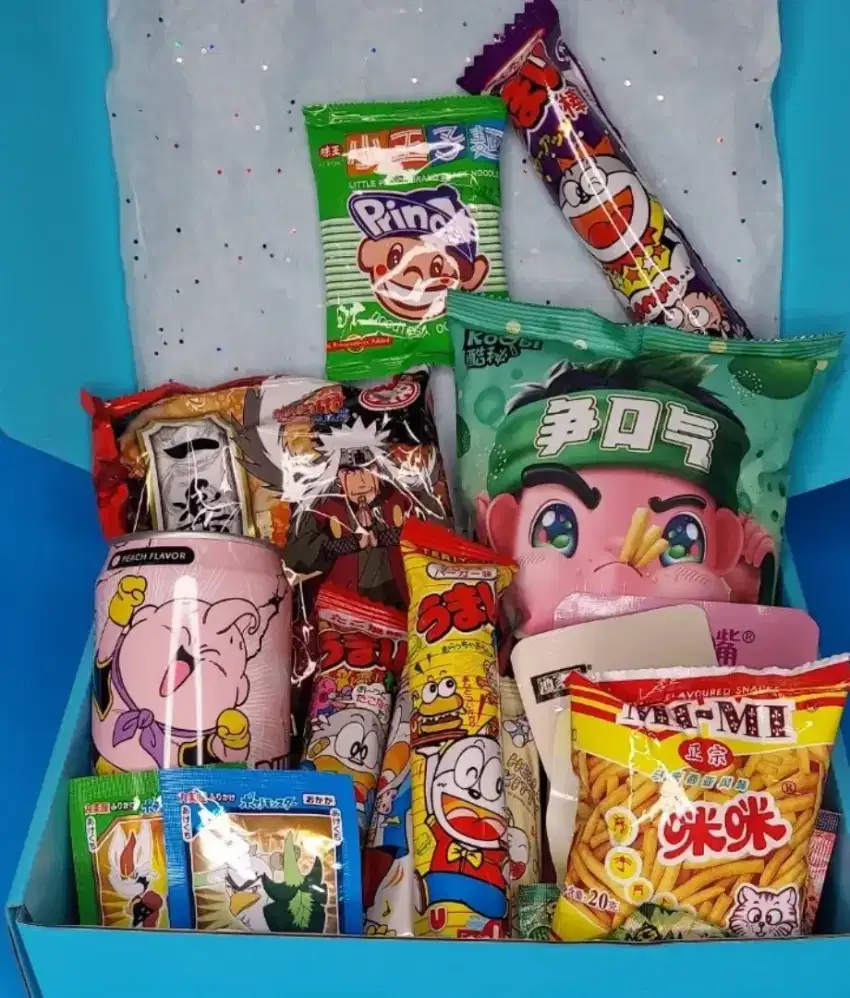 Snack jadul anime dragon ball, naruto, gundam, pokemon, with dvd