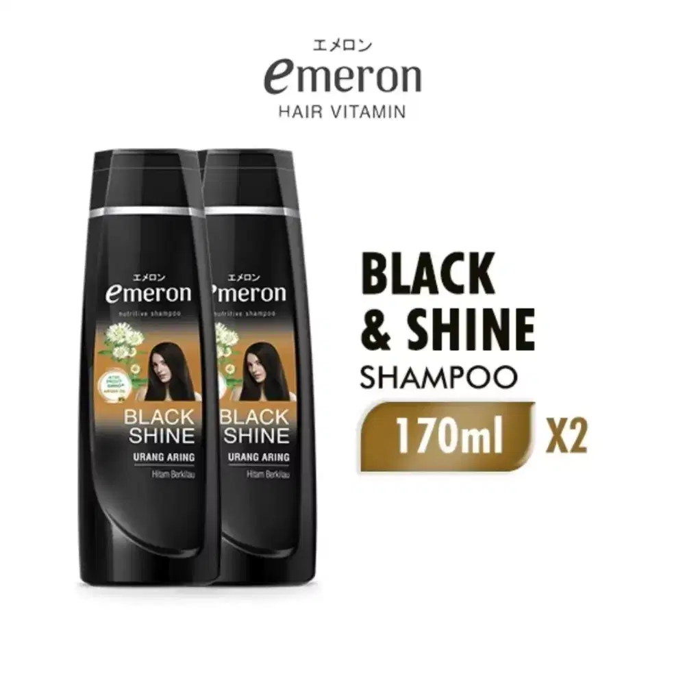 Emeron Shampoo Black & Shine 170ml x 2 botol