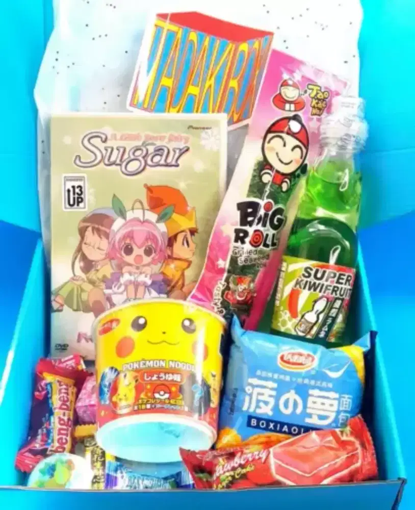 snack makanan minuman gundam, pokemon