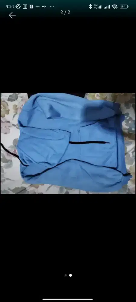 Hoodie polos bahan adem biru and black