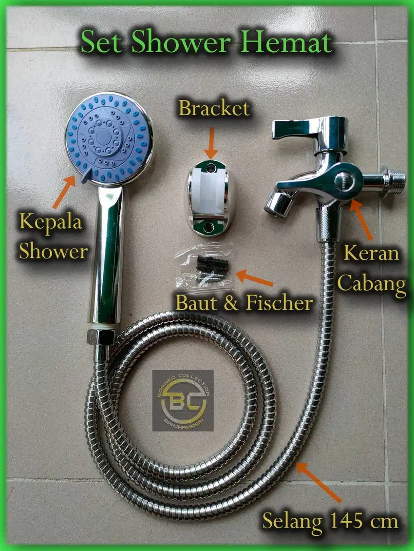 Paket Shower Kamar Mandi Kran Shower Cabang - 1/2 Inch 3 Mode Fungsi