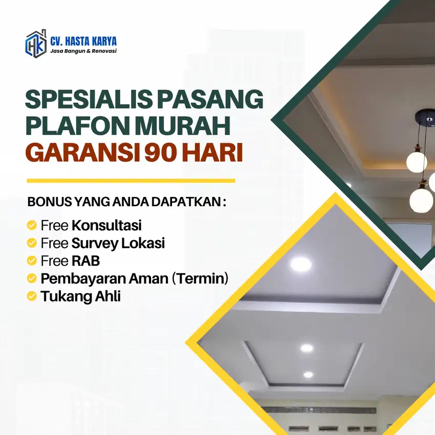 TERPERCAYA!!! Pasang Plafon Gypsum Murah Di Mojokerto