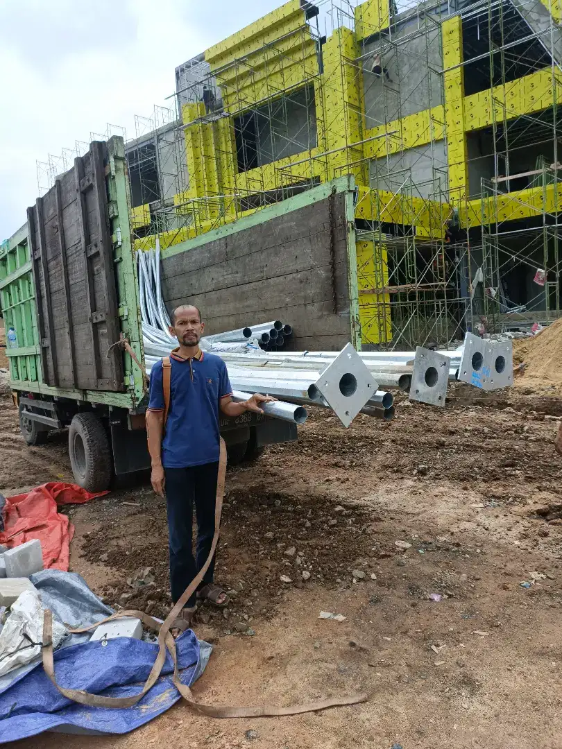 Tiang PJU Listrik Telkom oktagonal segi delapan hexagonal segi enam