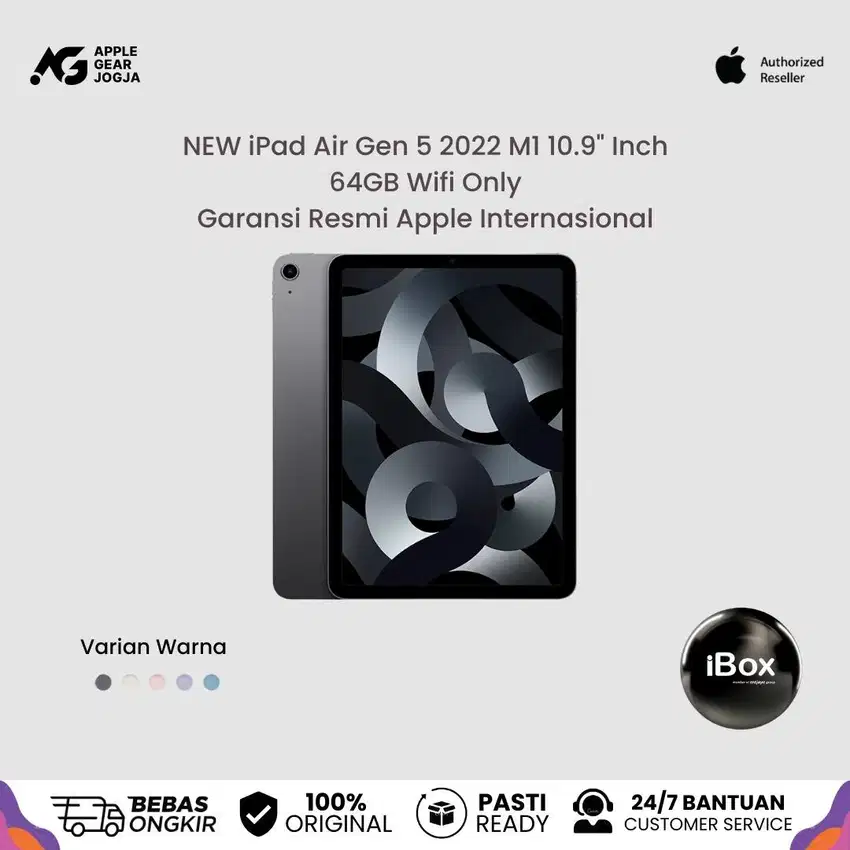 (NEW) Apple iPad Air M1 Gen 5 2022 64GB Wifi Only Resmi Internasional
