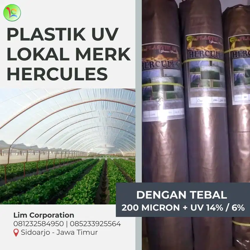 Termurah, Plastik UV 14% Merk Hercules Tebal 200 Micron